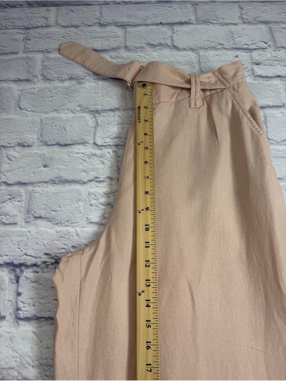 Sigrid Olsen Wide Leg Salmon Linen Pants with Elastic Waist. Size Large. - Picture 6 of 10